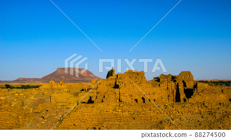 Ruined fortress at the Sai island, Nile, Sudan Ruined fortress at the Sai island, Nile, Sudan 88274500