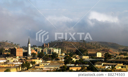 Aerial view to Asmara, capital of Eritrea Aerial view to Asmara, capital of Eritrea 88274503