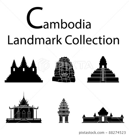 cambodia top famous landmark silhouette style cambodia top famous landmark silhouette style 88274523