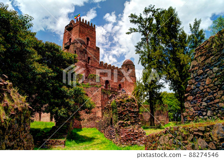 Fasilidas palace in Fasil Ghebbi site , Gonder Fasilidas palace in Fasil Ghebbi site , Gonder 88274546