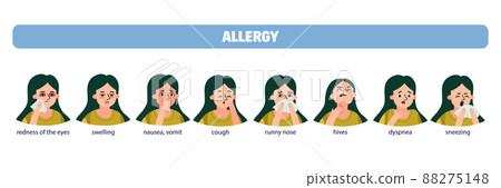 Allergy Symptoms Icon Set 88275148