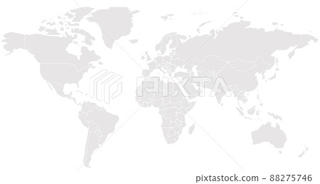 Simplified smooth border World map 88275746
