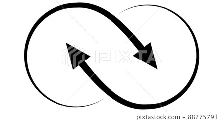 Icon infinite sign of two arrows, sync recycle, interaction synergy logo Icon infinite sign of two arrows, sync recycle, interaction synergy logo 88275791