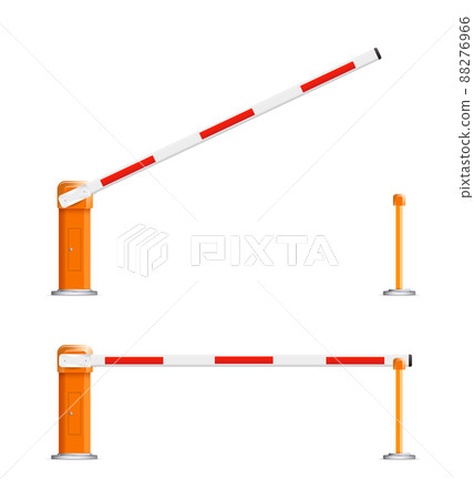 Barrier flock.Parking zone turnpike on white background vector illustration.Railroad and parking zone barrier icon. 88276966