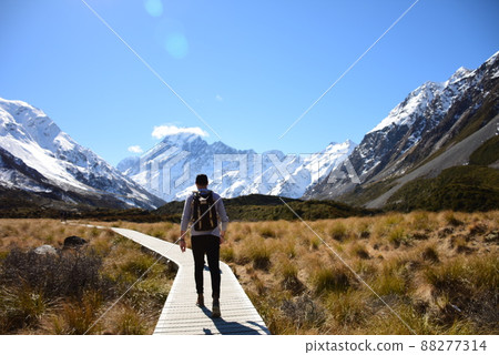 Hooker Valley track at Aoraki/ Mt. Cook National Park 88277314