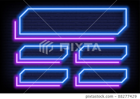 Neon quiz game template. Four options answers for knowledge exam in school, tv show. Vector Illustration 10 eps 88277429