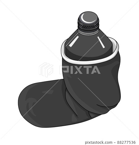 Black aluminum bottle can for beverages in black socks 88277536
