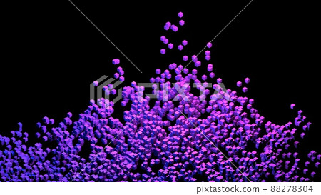 3D Abstract purple background. Random purple blocks on an empty black background. 3D Abstract purple background. Random purple blocks on an empty black background. 88278304