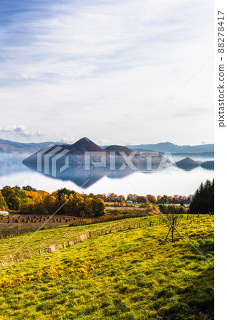 Japan's national park, Lake Toya in autumn, October 88278417