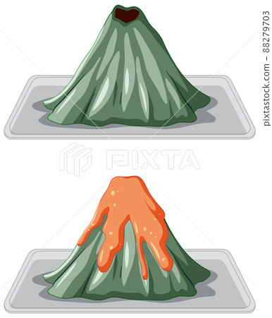 Volcanic eruption model on white background 88279703