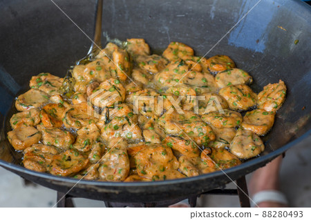 Fried spicy fish pancake, recommend Thai local food for traveler and tourist. 88280493