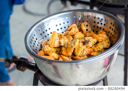 Fried spicy fish pancake, recommend Thai local food for traveler and tourist. 88280494