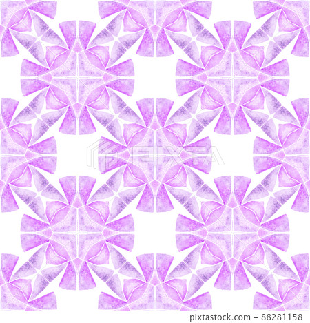 Summer exotic seamless border. Purple delicate boho chic summer design. Textile ready good-looking print, swimwear fabric, wallpaper, wrapping. Exotic seamless pattern. 88281158