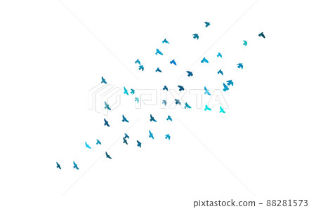 A flock of blue birds. Vector illustration 88281573