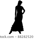 Black silhouette of flamenco dancer in beautiful dress 88282520
