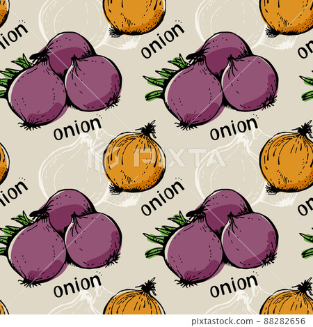 Onion seamless vector pattern 88282656