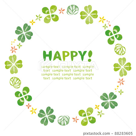 四葉草插圖圓框 88283605