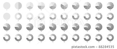 Segment slice icon. Wheel round diagram part. Pie chart design element. Circle section graph. 2,3,4,5,6 segment infographic. Five phase, six circular cycle. Geometric element. Vector illustration Segment slice icon. Wheel round diagram part. Pie chart design element. Circle section graph. 2,3,4,5,6 segment infographic. Five phase, six circular cycle. Geometric element. Vector illustration 88284535
