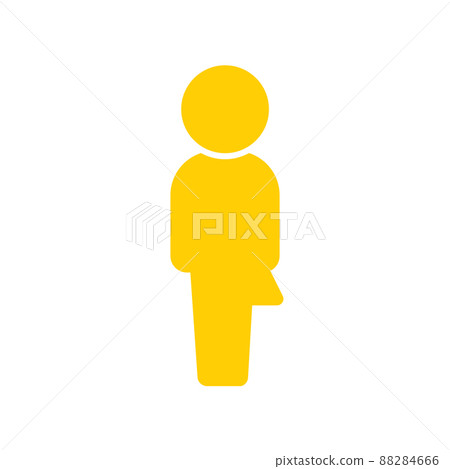 帶有男性和女性剪影的圖標-無性別、中性、非二元圖像材料 88284666