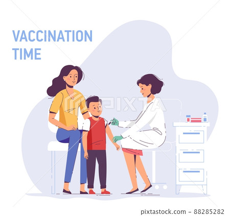 Family vaccination concept for immunity health. Healthcare, medical treatment, prevention and immunize. Family vaccination concept for immunity health. Healthcare, medical treatment, prevention and immunize. 88285282
