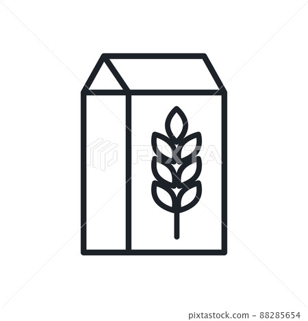 Flour bag icon. Food and bakery isolated line icons Flour bag icon. Food and bakery isolated line icons 88285654