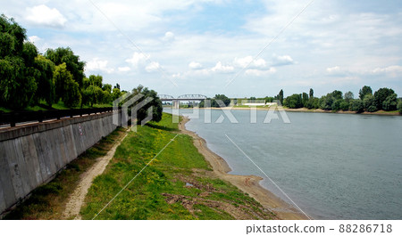 Bender near Tiraspol, Transnistria, Moldova: View of the Dniester River in Bender, the second city of Transnistria. Transnistria is an unrecognized breakaway region of Moldova. Bender near Tiraspol, Transnistria, Moldova: View of the Dniester River in Bender, the second city of Transnistria. Transnistria is an unrecognized breakaway region of Moldova. 88286718