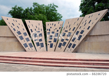 Bender near Tiraspol, Transnistria, Moldova: The Memorial of Military Glory in Bender. The memorial wall names those who lost their lives in the Soviet-Afghan War and Transnistria War. 88286720
