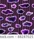An illustration of abstract clouds with stars on a background of brown rain. Seamless texture imitating fabric. 88287025