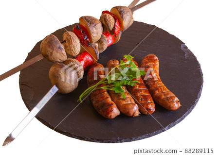 delicious food cooked on the grill 88289115
