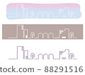 Simple and cute cityscape line illustration set 88291516