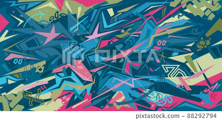 Colorful Abstract Graffiti Style Vector Illustration Background Template Colorful Abstract Graffiti Style Vector Illustration Background Template 88292794