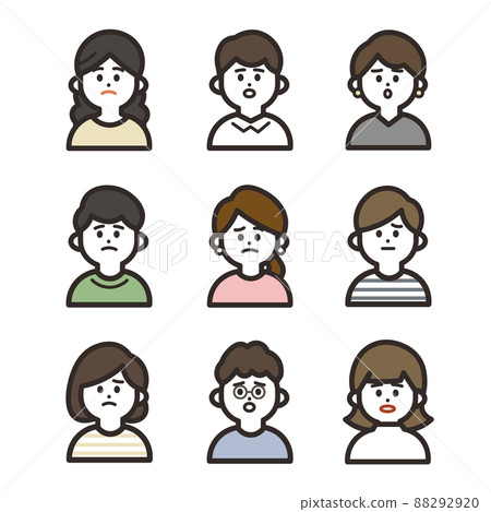 Sad person icon set Sad person icon set 88292920