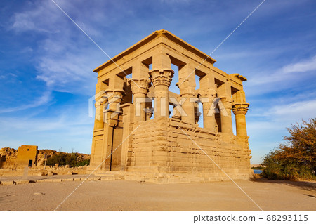 View of Trajan's Kiosk in The Temple of Isis on Agilkia Island in Lake Nasser. View of Trajan's Kiosk in The Temple of Isis on Agilkia Island in Lake Nasser. 88293115