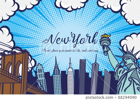 Pop art style New York cityscape background illustration Pop art style New York cityscape background illustration 88294090