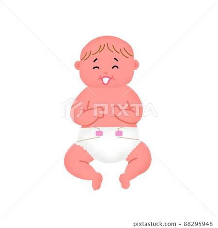 Naked baby and girl in diapers Naked baby and girl in diapers 88295948