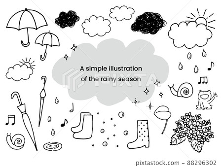 雨季的粗略手繪插圖 雨季的粗略手繪插圖 88296302