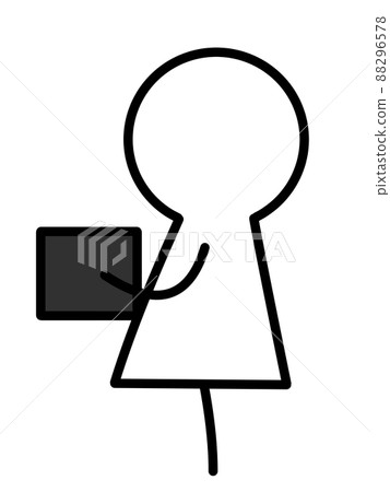 Illustration material of stick man carrying luggage 88296578