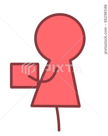 Illustration material of stick man carrying luggage 88296586