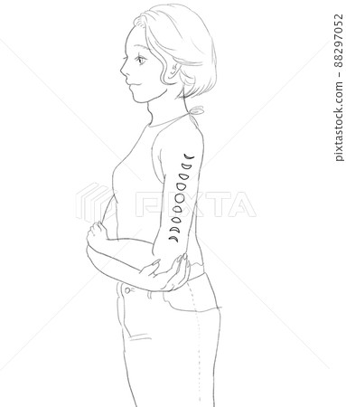 Tattoo girl moon Tattoo girl moon 88297052