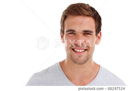 Be yourself, everyone else is taken. Portrait of a happy young man standing in studio- isolated on white. Be yourself, everyone else is taken. Portrait of a happy young man standing in studio- isolated on white. 88297524