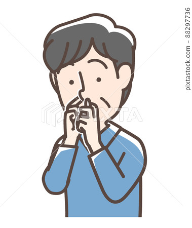Men using nasal drops Men using nasal drops 88297736