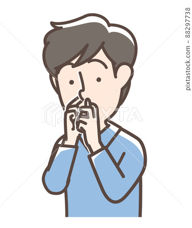 Men using nasal drops Men using nasal drops 88297738