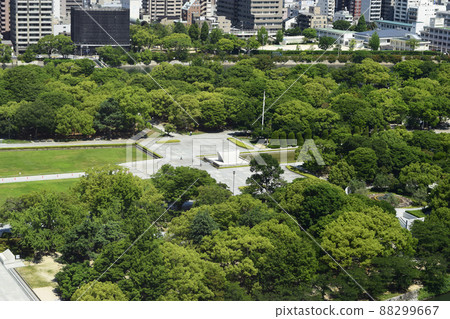 廣島和平紀念公園鳥瞰圖 廣島和平紀念公園鳥瞰圖 88299667