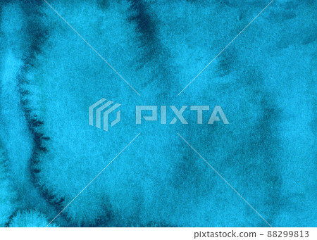 Watercolor light blue liquid background texture hand painted. Aquarelle turquoise blue abstract backdrop. Stains on paper. Watercolor light blue liquid background texture hand painted. Aquarelle turquoise blue abstract backdrop. Stains on paper. 88299813