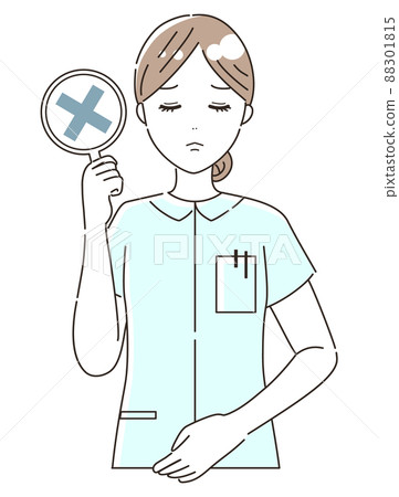 畫十字的護士(醫務人員)的插圖素材(上半身) 畫十字的護士(醫務人員)的插圖素材(上半身) 88301815