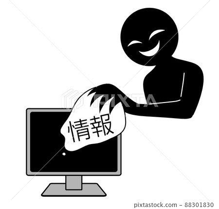 Material of the image of a bad guy stealing information from a computer Material of the image of a bad guy stealing information from a computer 88301830
