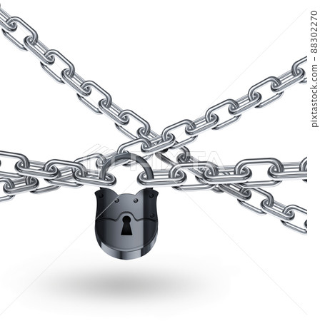 chain and padlock - Stock Illustration [88302270] - PIXTA
