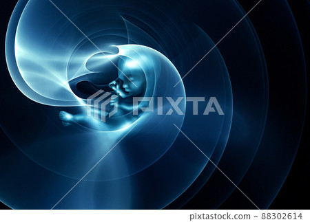 stylized image of an ultrasound examination of a pregnant woman stylized image of an ultrasound examination of a pregnant woman 88302614