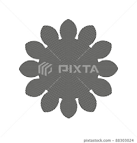 Decorative circle gray halftone color on white background, design element 88303024