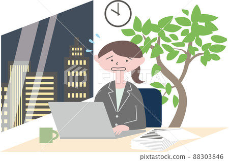 PC overtime business women PC overtime business women 88303846